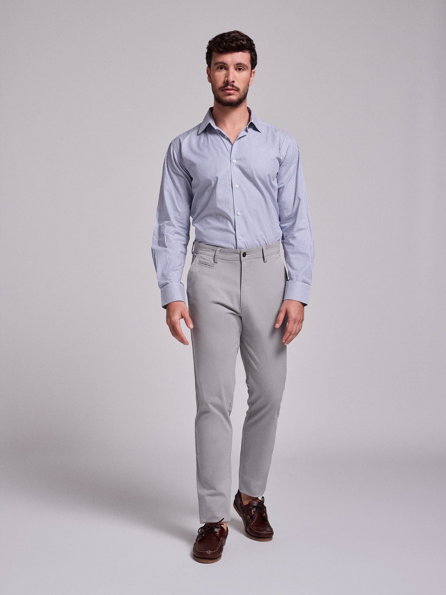 GRAY COTTON SLIM FIT MR. BLUE