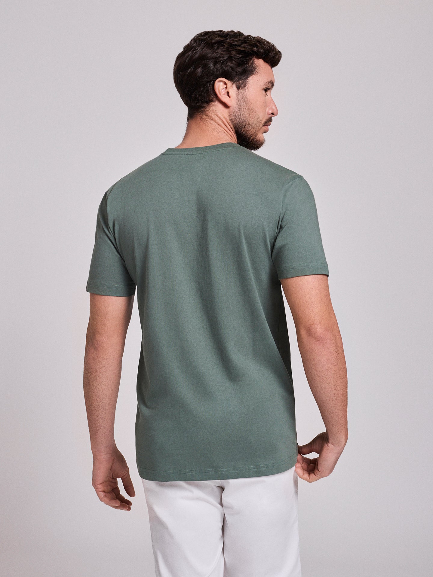 CAMISETA ALGODÓN VERDE MANGA CORTA REGULAR FIT MR. AZUL