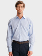 BLUE SLIM FIT MR SHIRT. BLUE