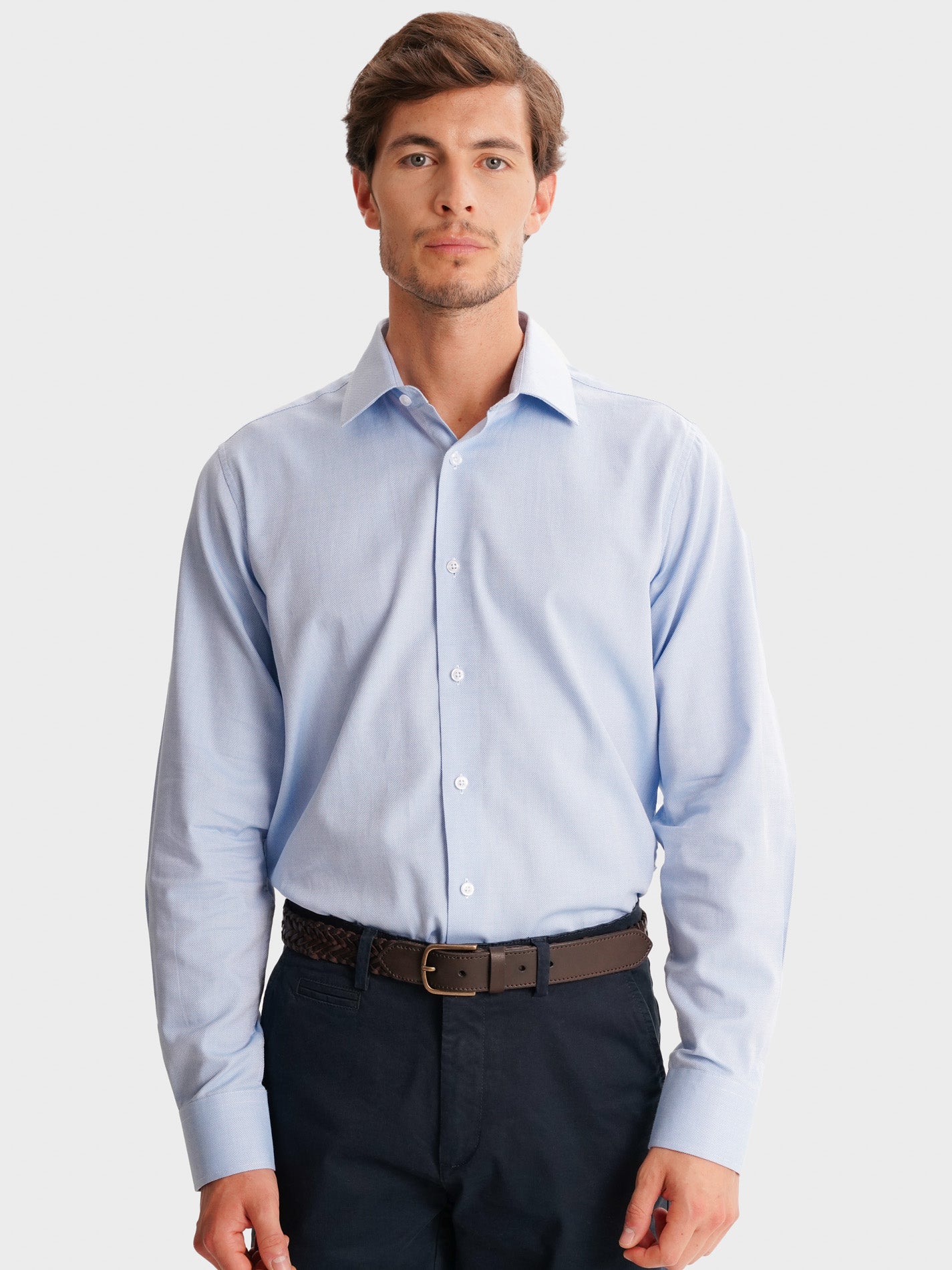 BLUE SLIM FIT MR SHIRT. BLUE