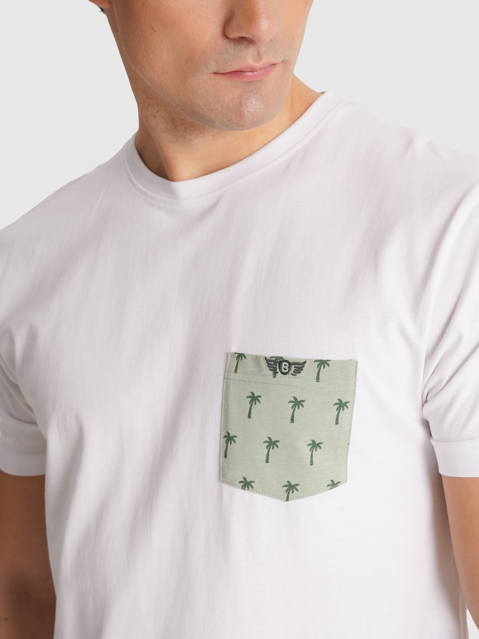 WHITE T-SHIRT SHORT SLEEVE REGULAR FIT MR. BLUE