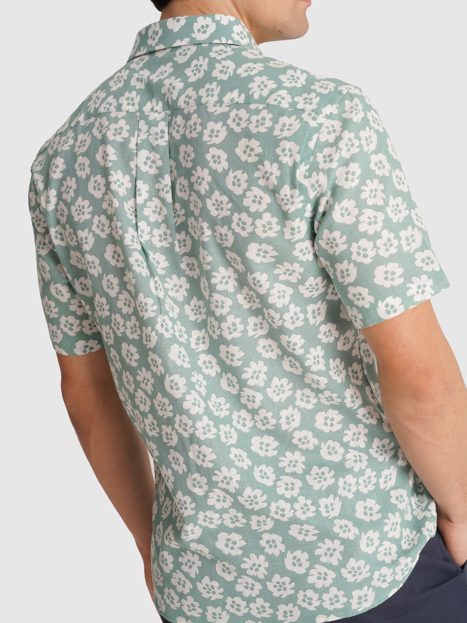 GREEN SHIRT SHORT SLEEVE REGULAR FIT MR. BLUE