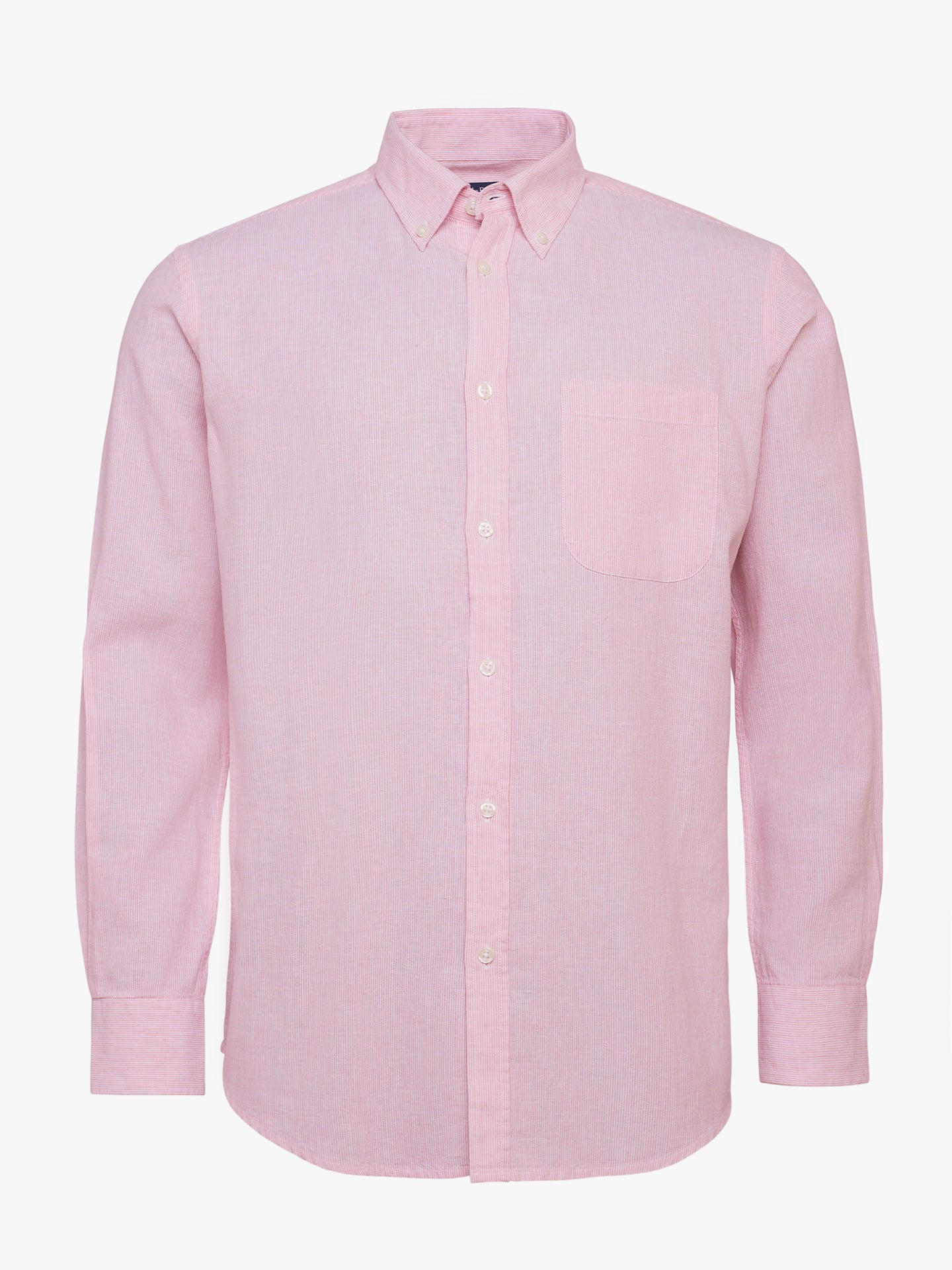 Camisa de corte estándar de lino rosa de Mr. Blue