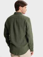 CAMISA LINHO VERDE MANGA COMPRIDA TAILORED FIT MARK BELLUCCI