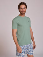 CAMISETA ALGODÓN VERDE MANGA CORTA REGULAR FIT MR. AZUL
