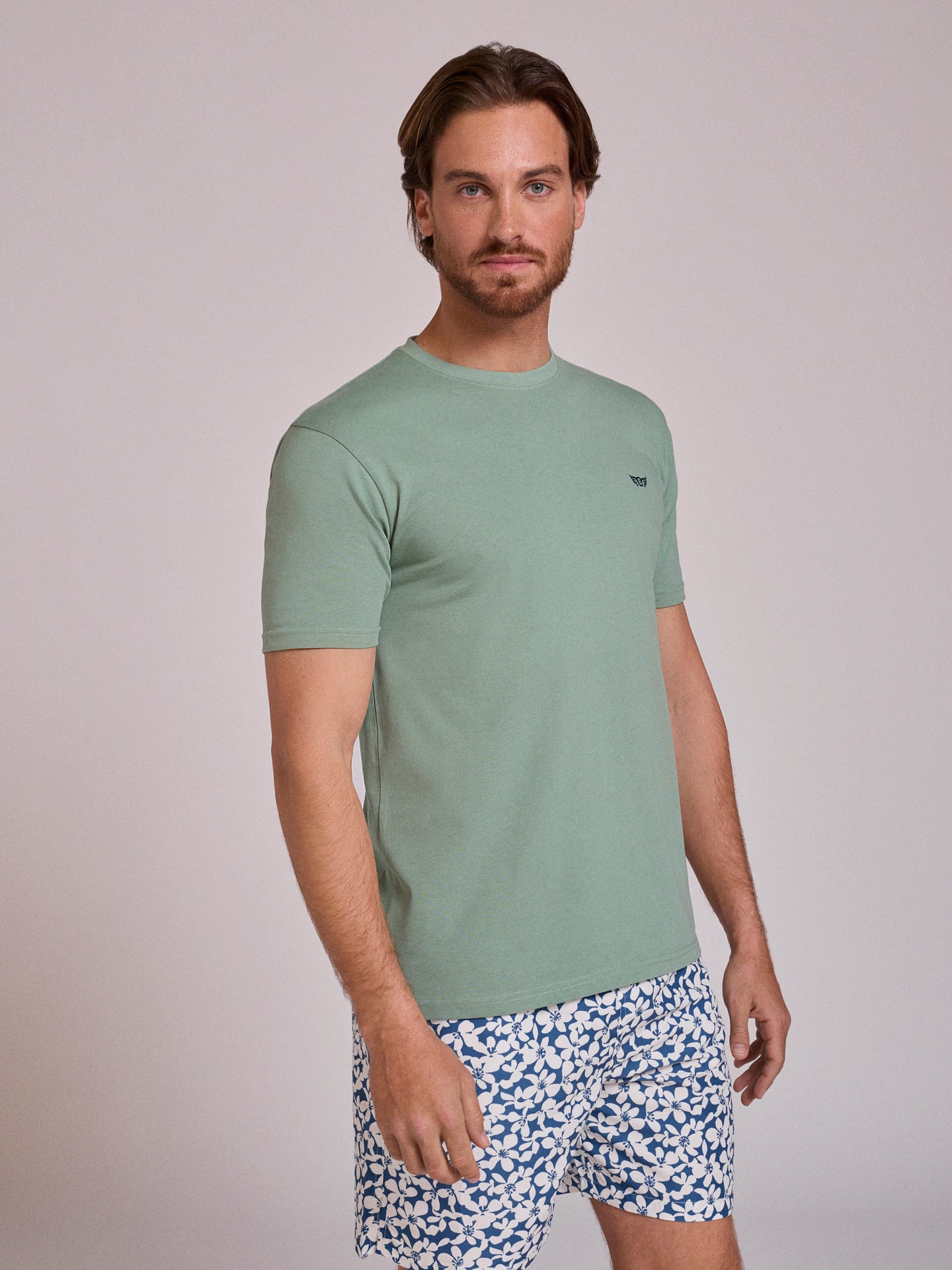 CAMISETA ALGODÓN VERDE MANGA CORTA REGULAR FIT MR. AZUL