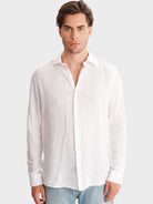 CAMISA LINO BLANCO MANGA LARGA SASTRERÍA MARK BELLUCCI