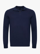 PULLOVER FINO AZUL COM COTOVELEIRA REGULAR FIT MR. BLUE