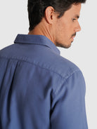 CAMISA MR DOBBY AZUL MANGA LARGA SASTRERÍA. AZUL