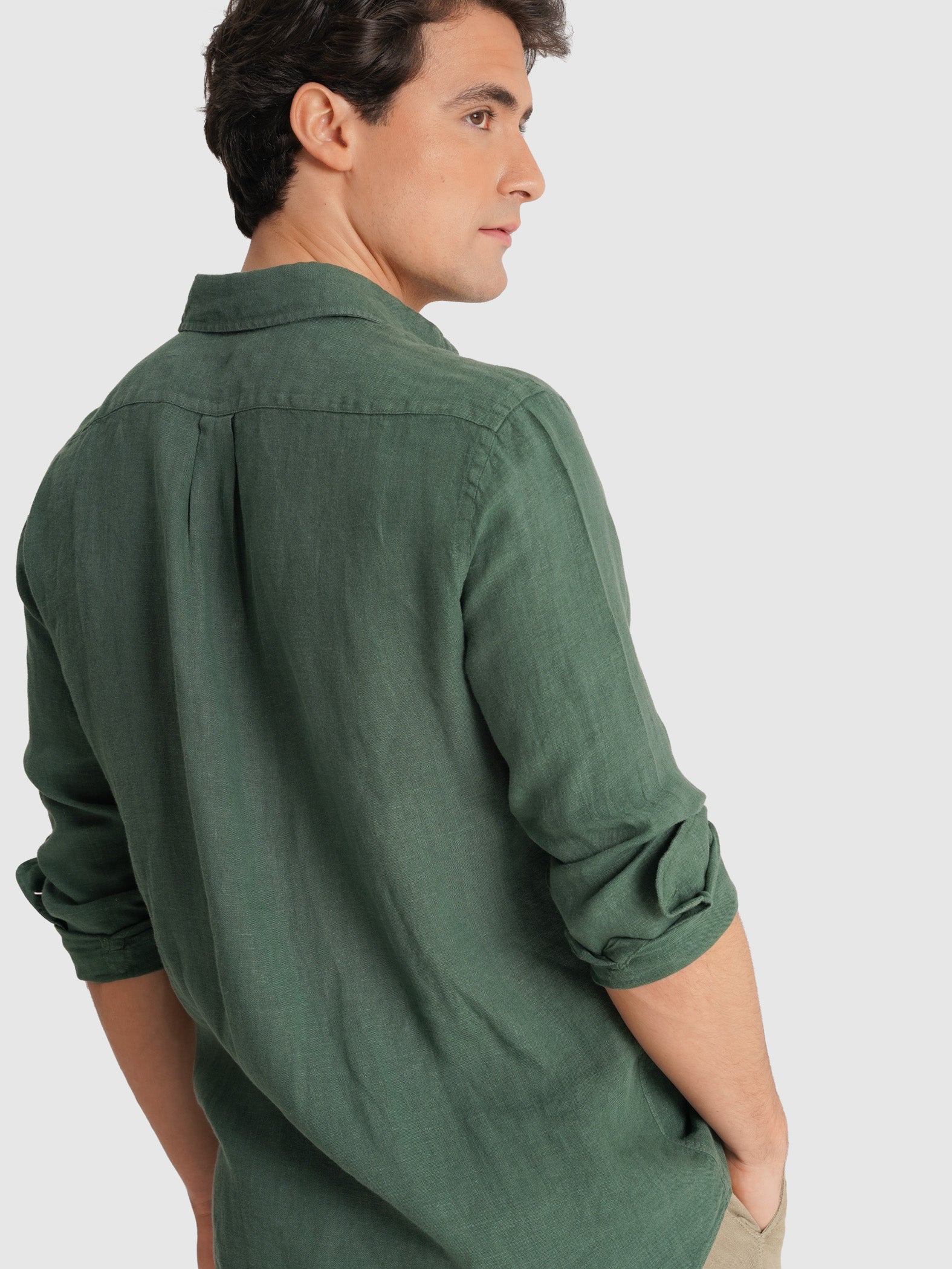 CAMISA LINHO REGULAR FIT VERDE LISA MARK BELLUCCI
