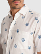 CAMISA CRUDA MANGA CORTA REGULAR FIT MR. AZUL