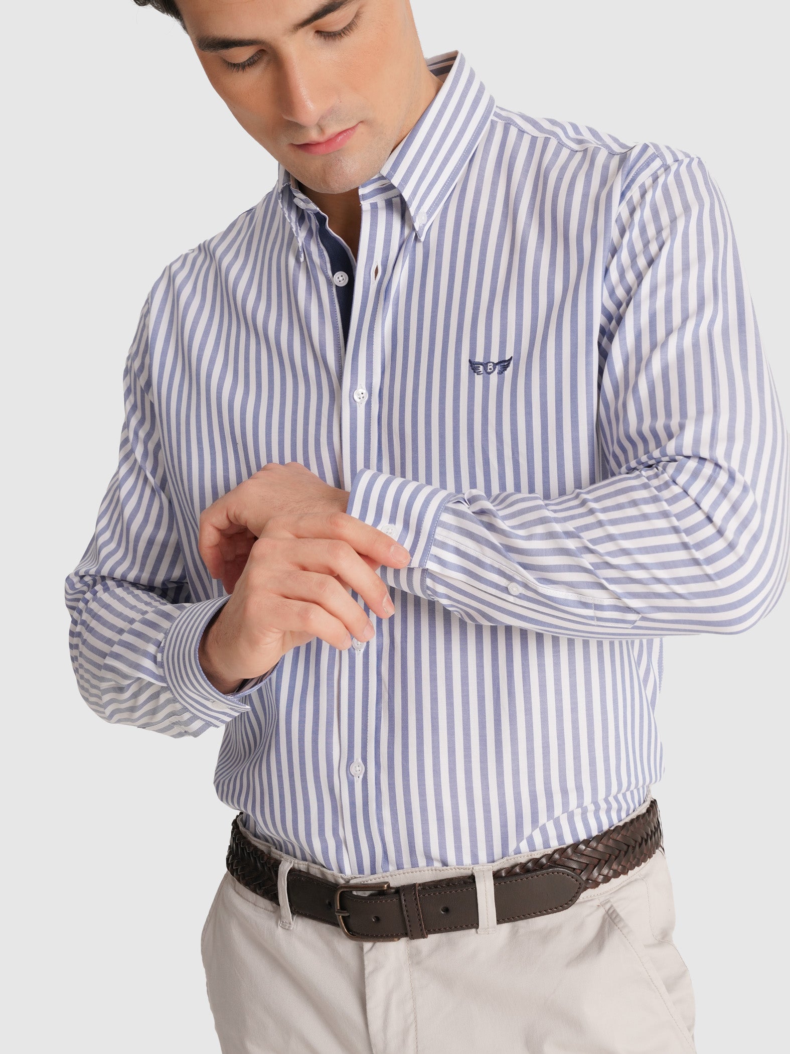 CAMISA MR AZUL MANGA LARGA REGULAR FIT. AZUL