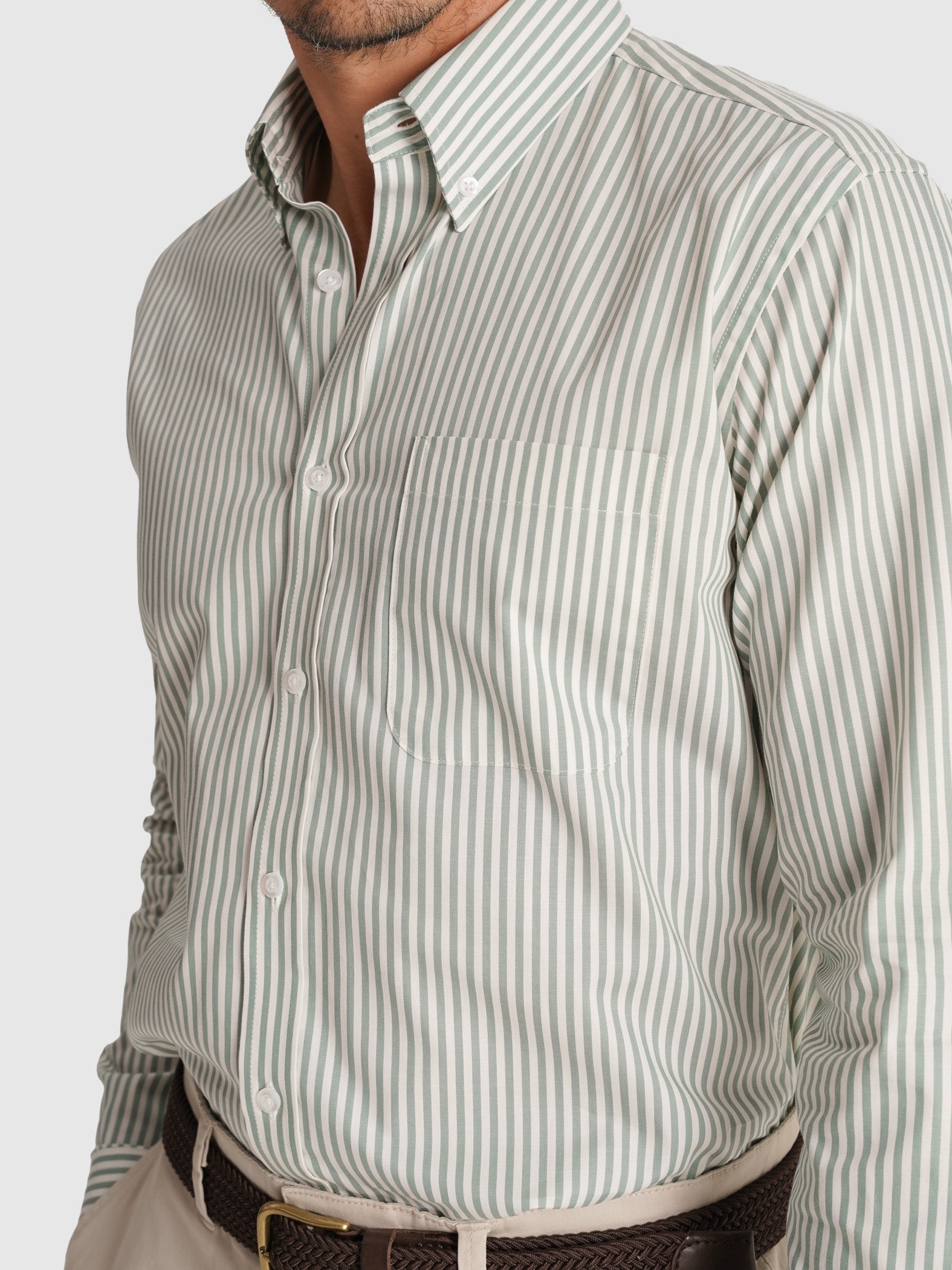 LONG SLEEVE GREEN SHIRT REGULAR FIT MR. BLUE