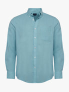 Camisa Regular Fit Lino Azul Mr. Blue
