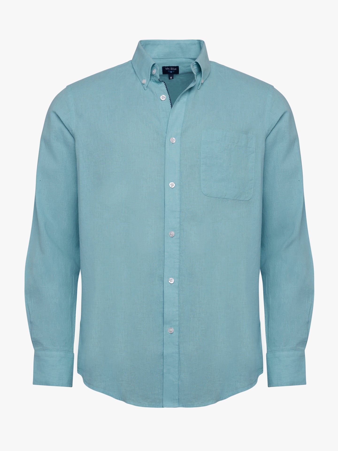 Camisa Regular Fit Lino Azul Mr. Blue