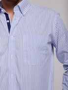 CAMISA ALGODÓN AZUL MANGA LARGA REGULAR FIT MR. AZUL