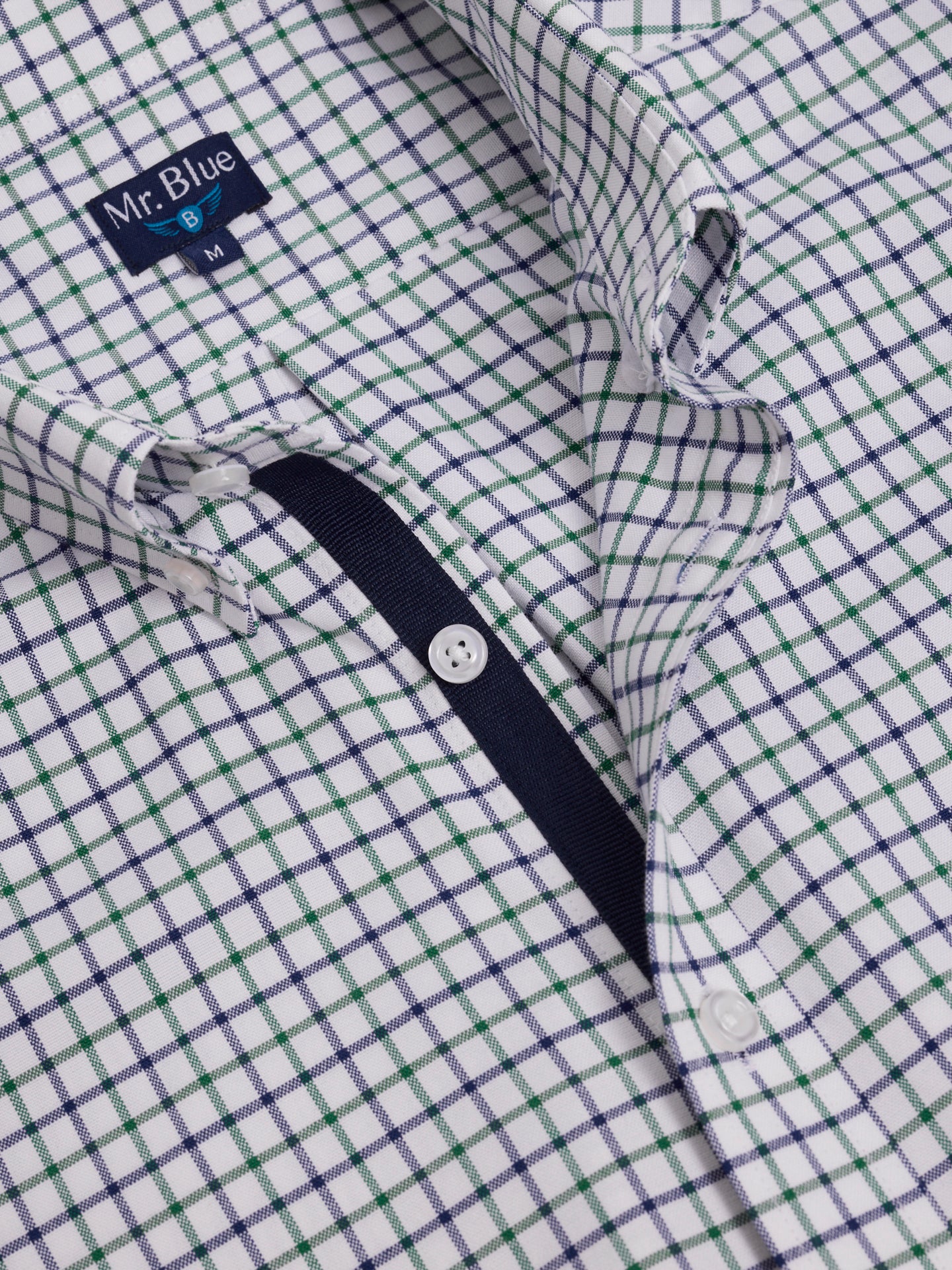 CAMISA ALGODÓN AZUL MANGA CORTA REGULAR FIT MR. AZUL