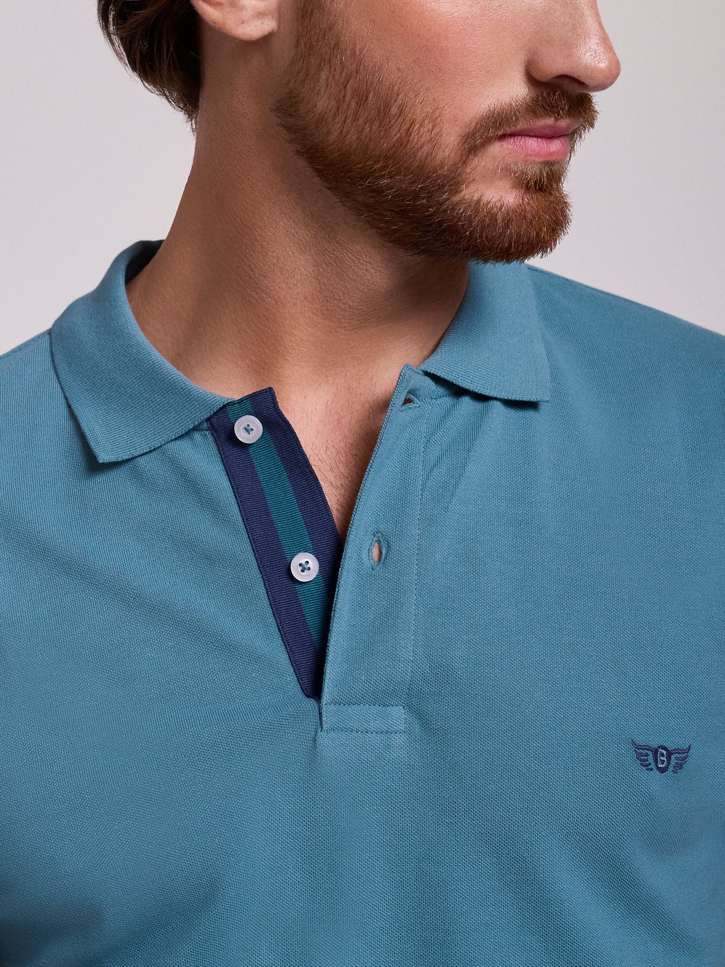 POLO VERDE MANGA CORTA REGULAR FIT MR. AZUL