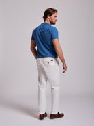 WHITE COTTON TROUSERS REGULAR FIT MR. BLUE