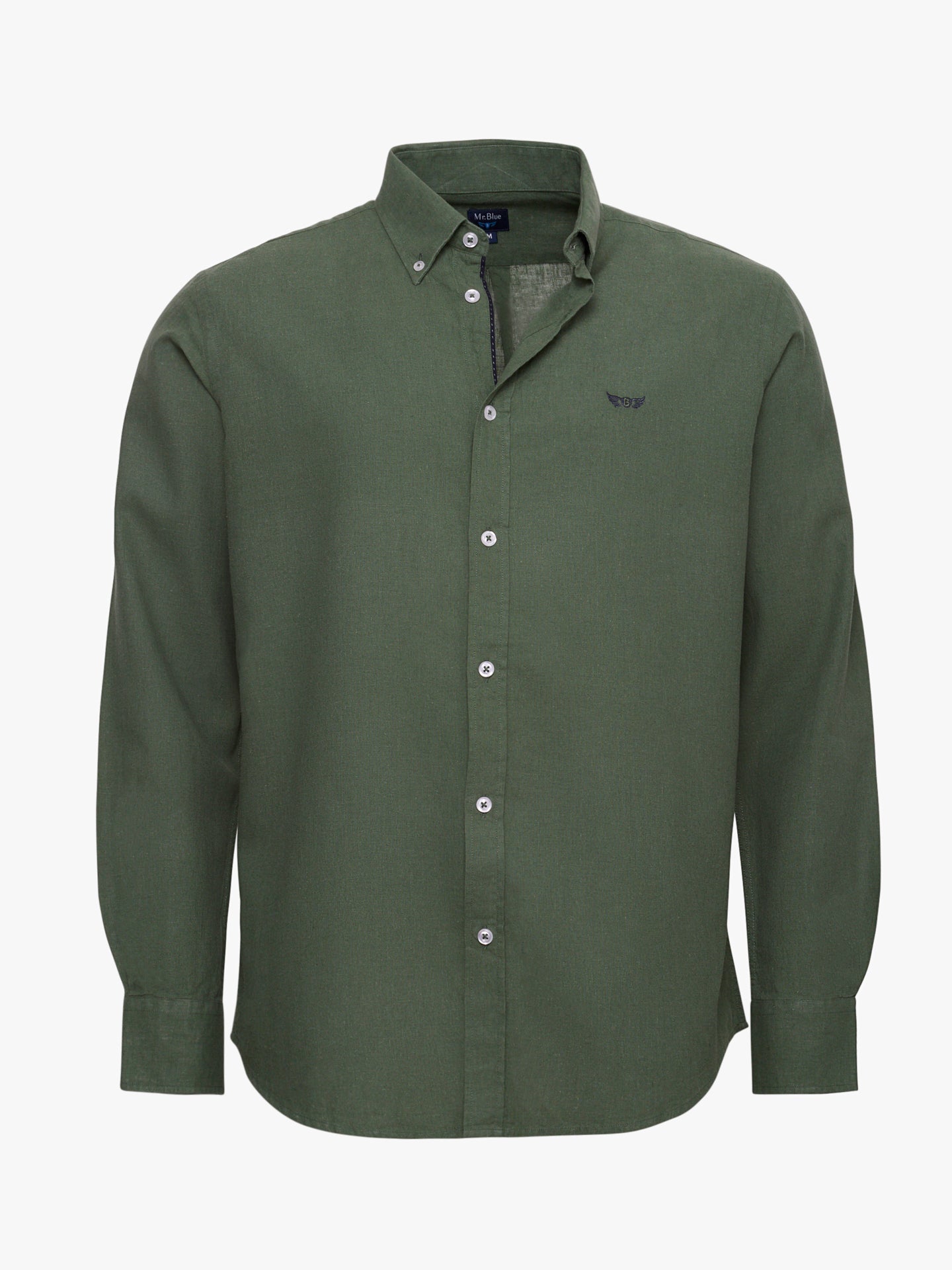 CAMISA LINO VERDE MANGA LARGA REGULAR FIT MR. AZUL