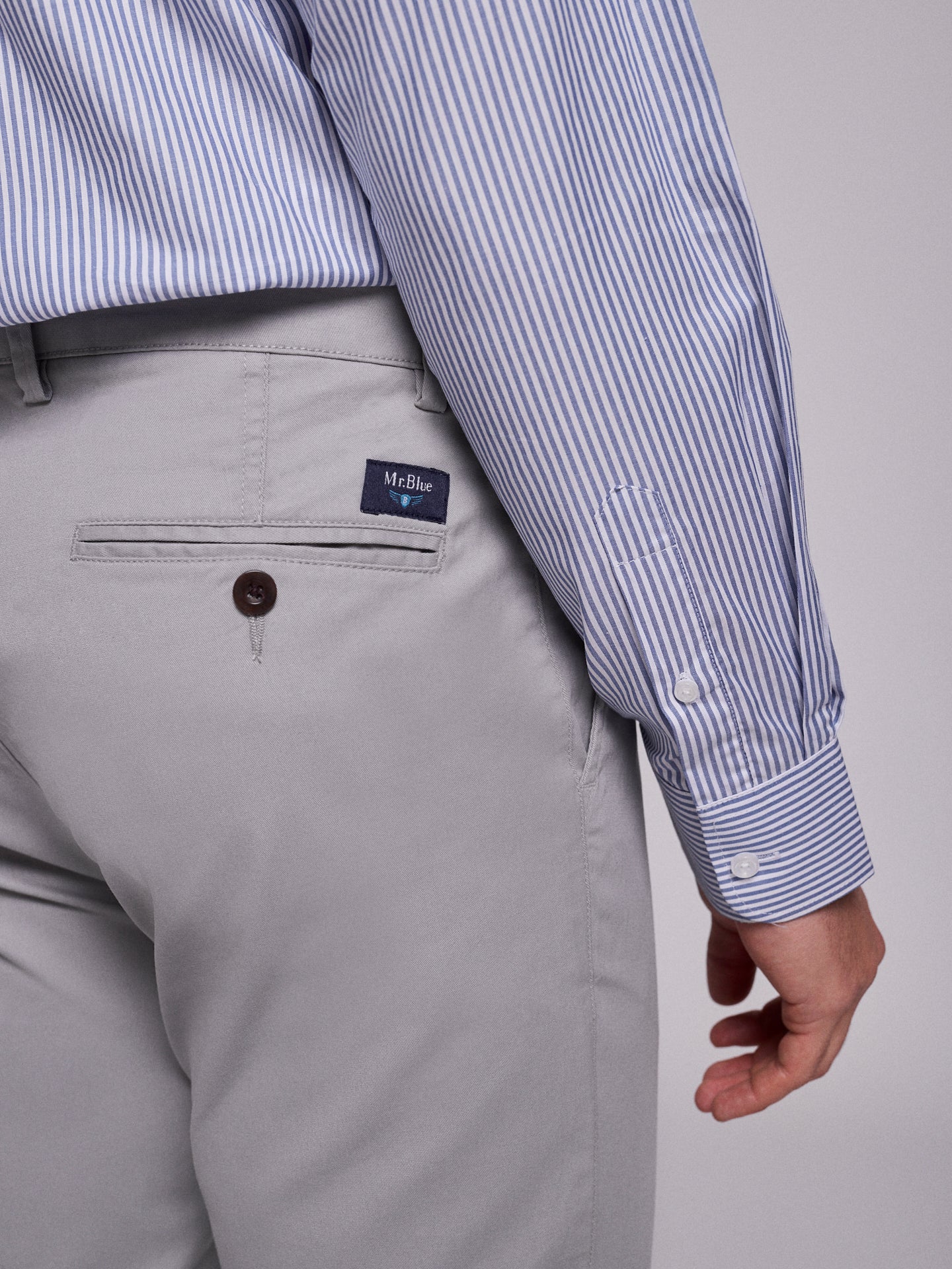 GRAY COTTON SLIM FIT MR. BLUE