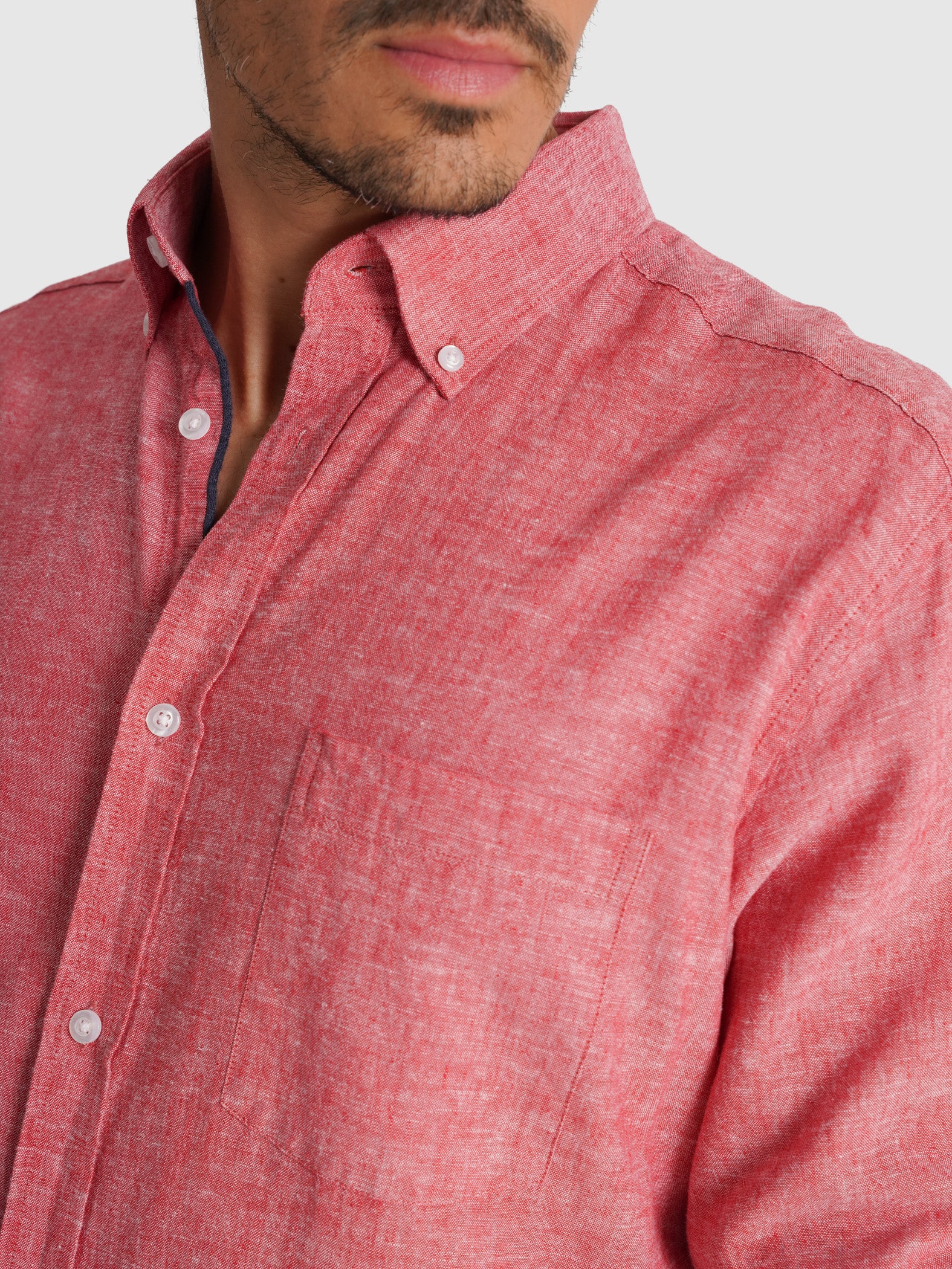 CAMISA MR ROJA MANGA LARGA REGULAR FIT. AZUL