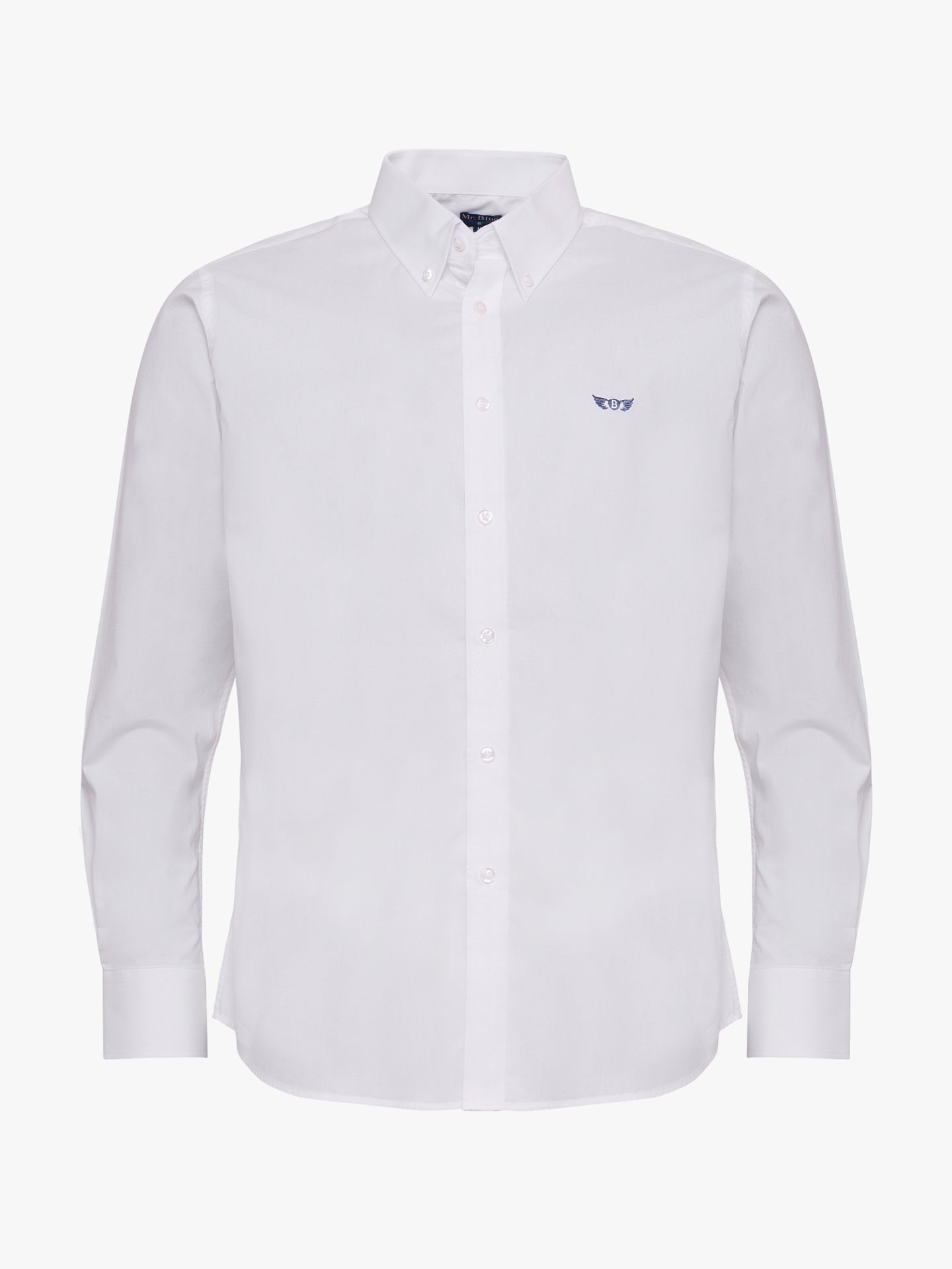 CAMISA ALGODÓN BLANCA MANGA LARGA REGULAR FIT MR. AZUL