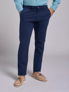 REGULAR FIT BLUE COTTON TROUSERS MARK BELLUCCI