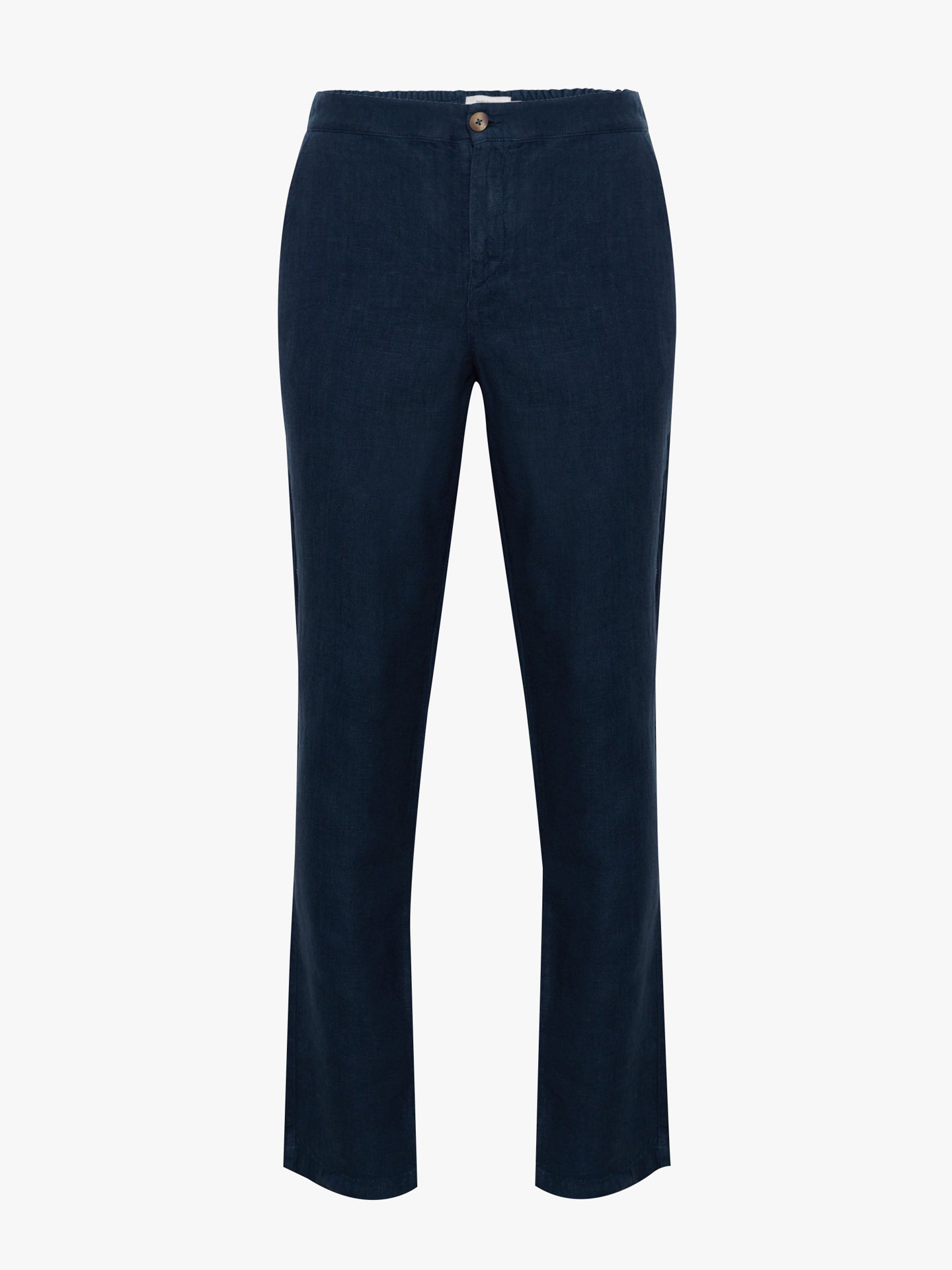 REGULAR FIT BLUE LINEN TROUSERS MARK BELLUCCI