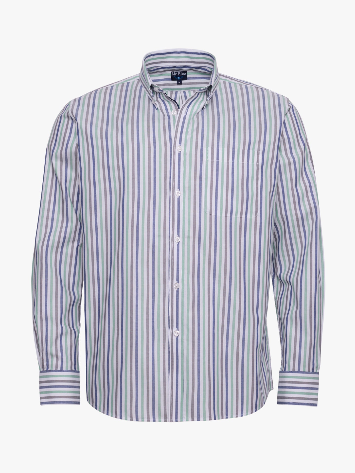 CAMISA ALGODÓN AZUL MANGA LARGA REGULAR FIT MR. AZUL