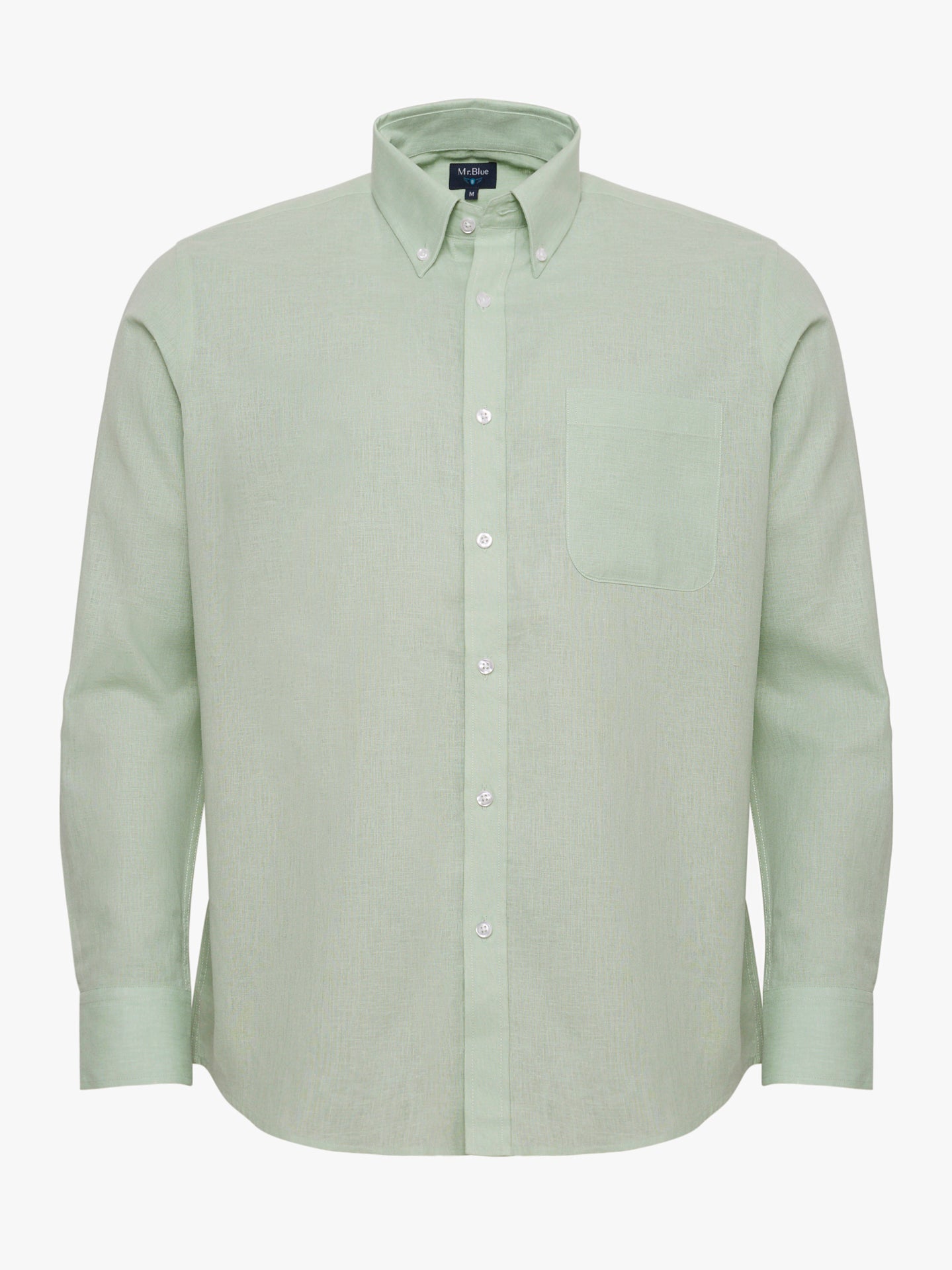 CAMISA LINO VERDE MANGA LARGA REGULAR FIT MR. AZUL