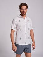 CAMISA LINO VERDE MANGA CORTA REGULAR FIT MR. AZUL