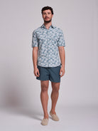 GREEN COTTON SHIRT SHORT SLEEVE REGULAR FIT MR. BLUE