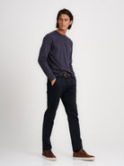 BLUE COTTON T-SHIRT LONG SLEEVE REGULAR FIT MR. BLUE