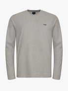 GRAY COTTON T-SHIRT LONG SLEEVE REGULAR FIT MR. BLUE