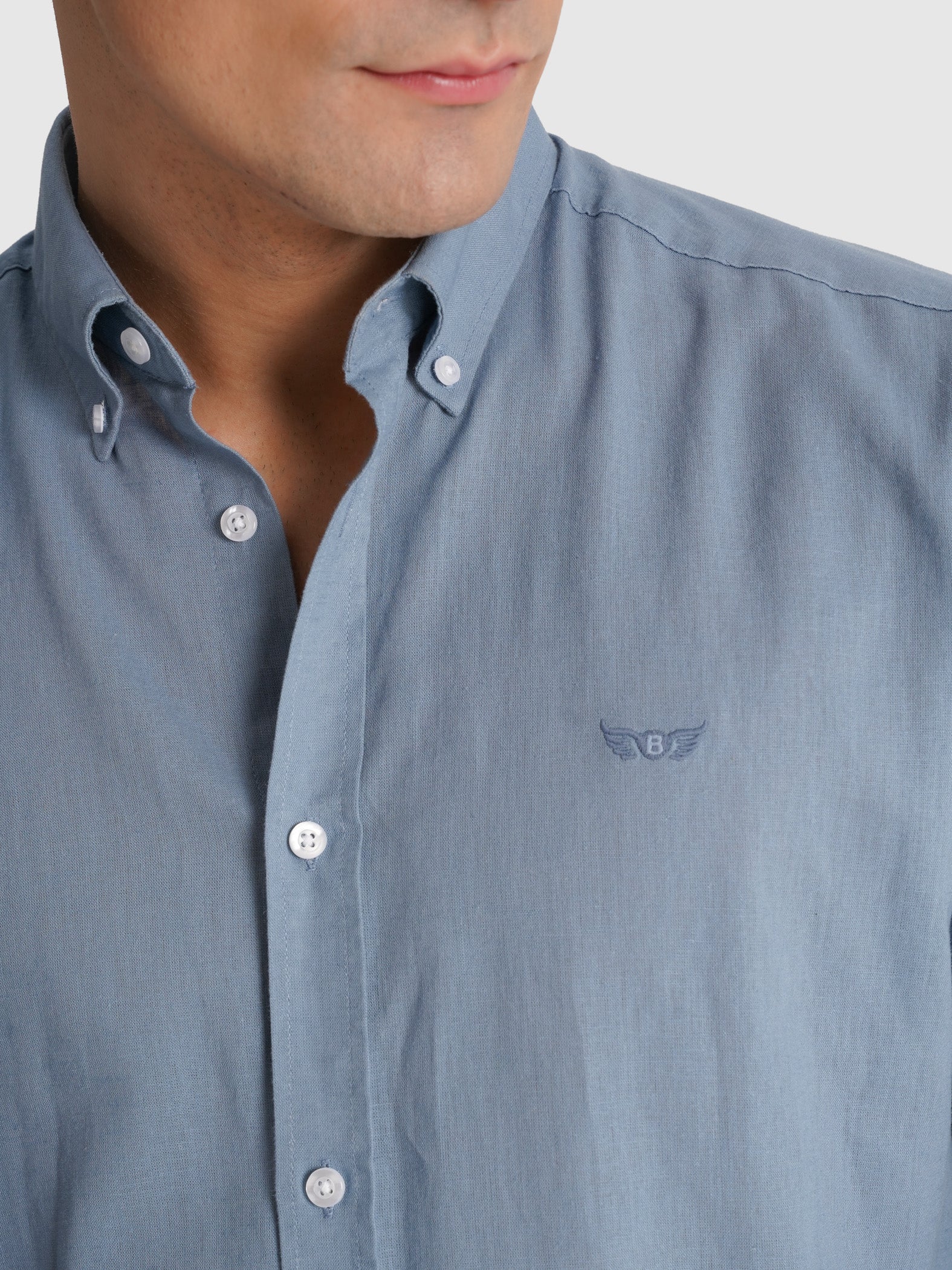 CAMISA MR AZUL MANGA LARGA REGULAR FIT. AZUL