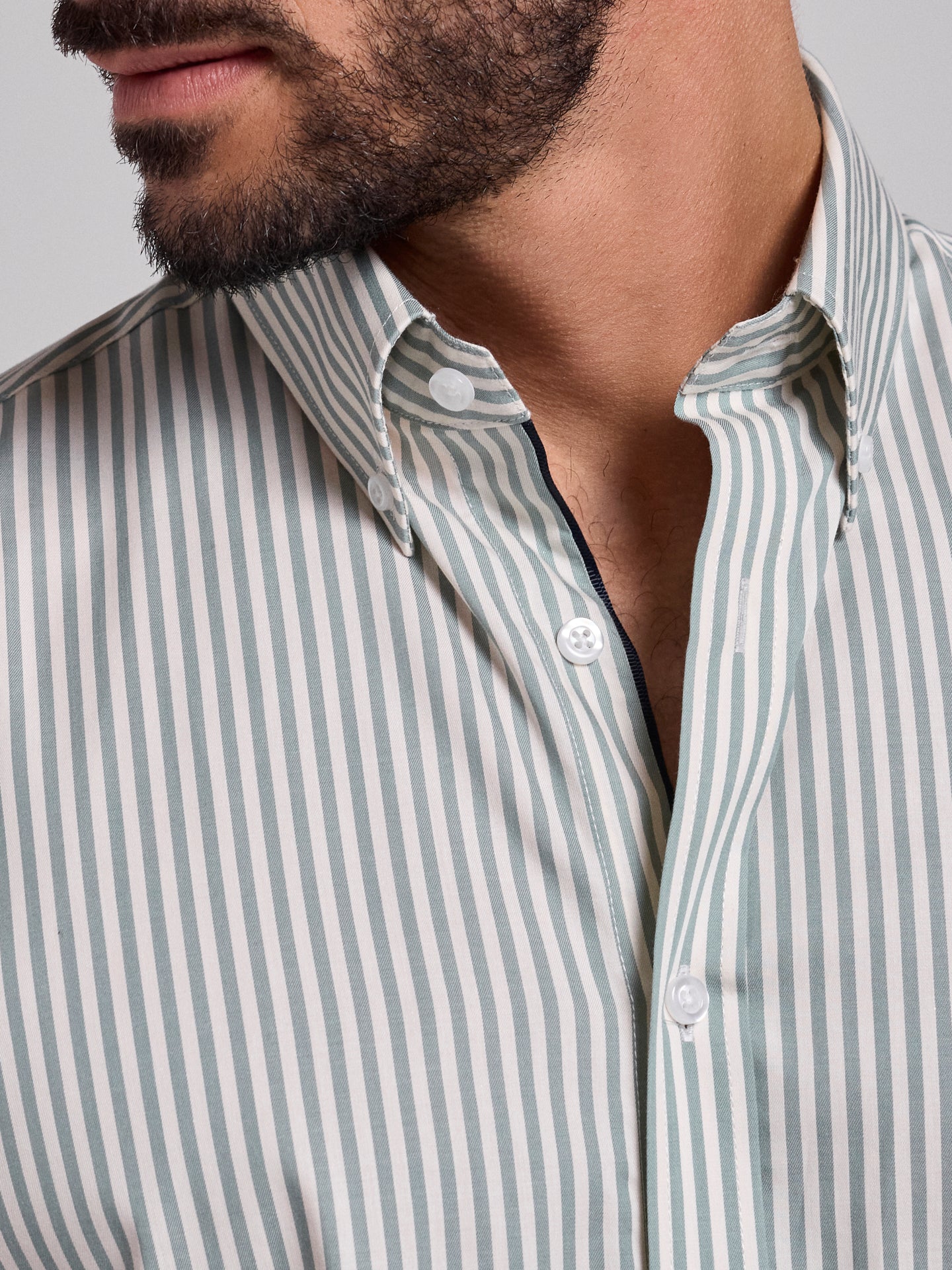 CAMISA ALGODÓN VERDE MANGA LARGA REGULAR FIT MR. AZUL