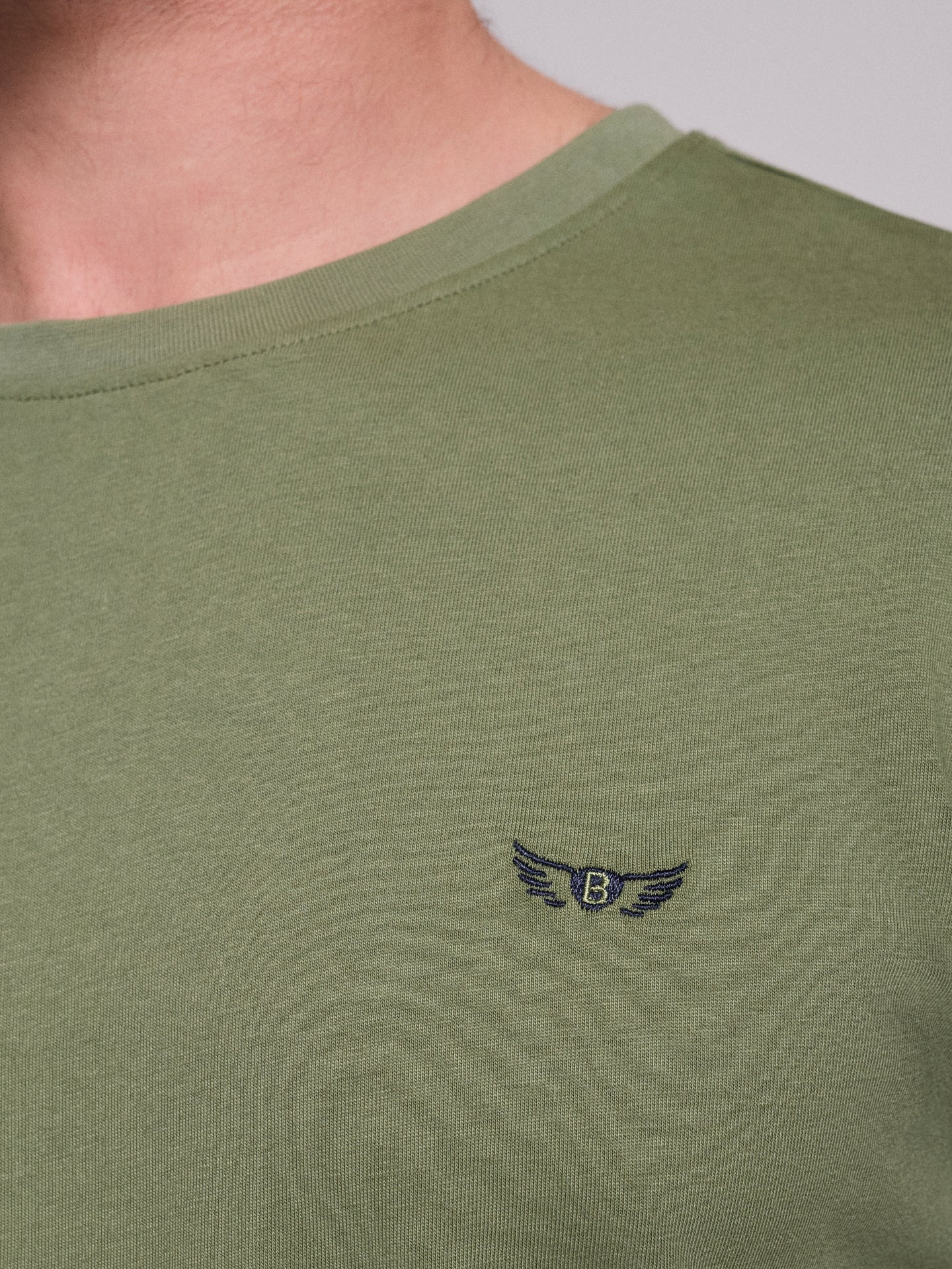 CAMISETA ALGODÓN VERDE MANGA CORTA REGULAR FIT MR. AZUL