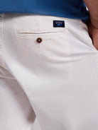 WHITE COTTON TROUSERS REGULAR FIT MR. BLUE