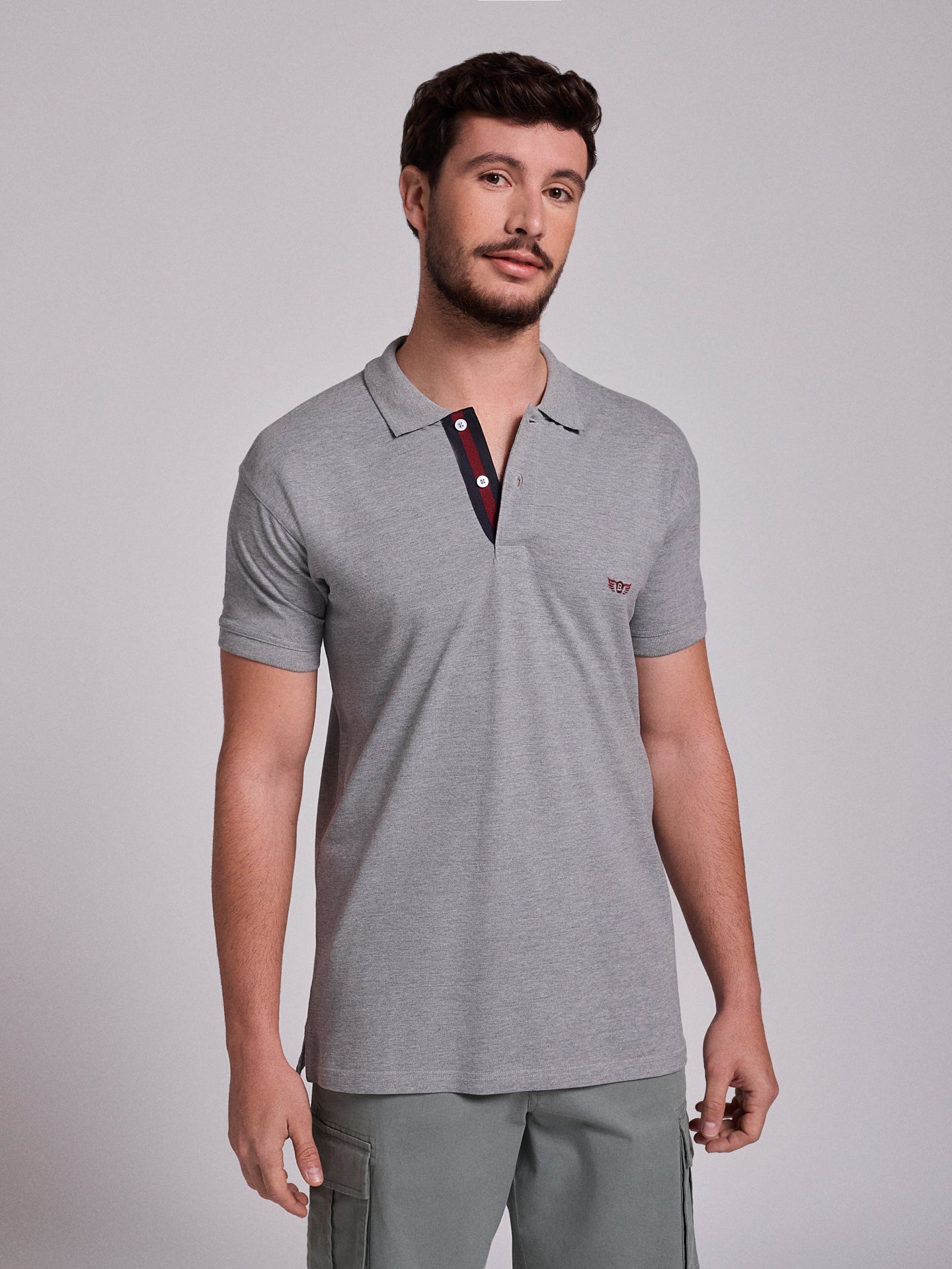 GRAY POLO SHORT SLEEVES REGULAR FIT MR. BLUE