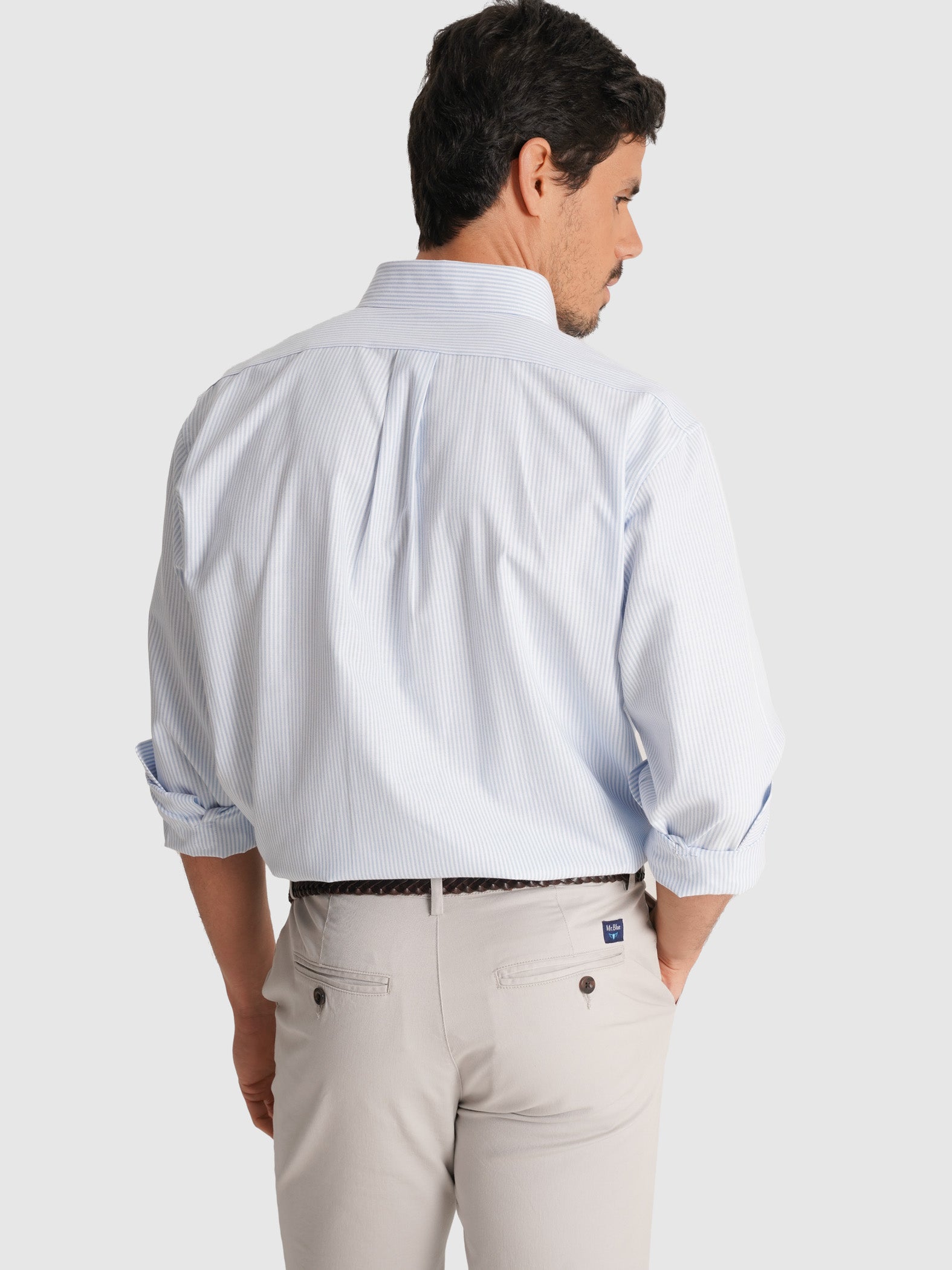 BLUE LONG SLEEVE REGULAR FIT MR SHIRT. BLUE