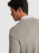 CARDIGAN ALGODÃO REGULAR FIT BEGE LISO MR. BLUE