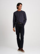 BLUE COTTON T-SHIRT LONG SLEEVE REGULAR FIT MR. BLUE