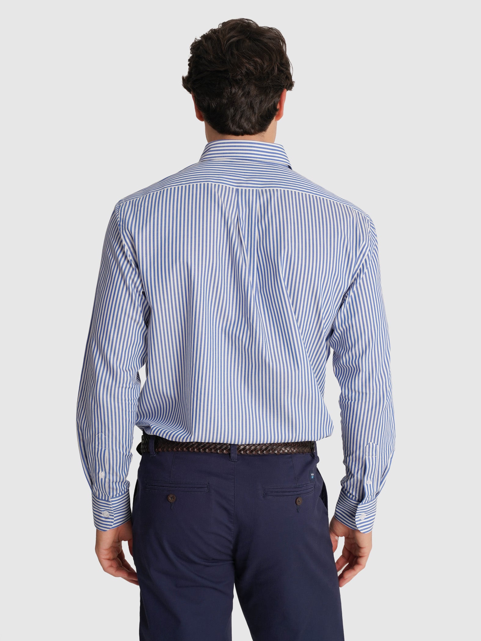 CAMISA SARGA AZUL MANGA LARGA REGULAR FIT MR. AZUL