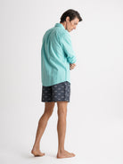 Camisa Regular Fit Lino Azul Mr. Blue