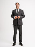 Traje Gris Con Liso Mr. Blue