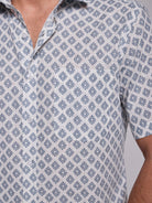BLUE LINEN SHIRT SHORT SLEEVE REGULAR FIT MR. BLUE