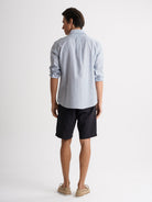 Camisa Regular Fit Lino Azul Mr. Blue