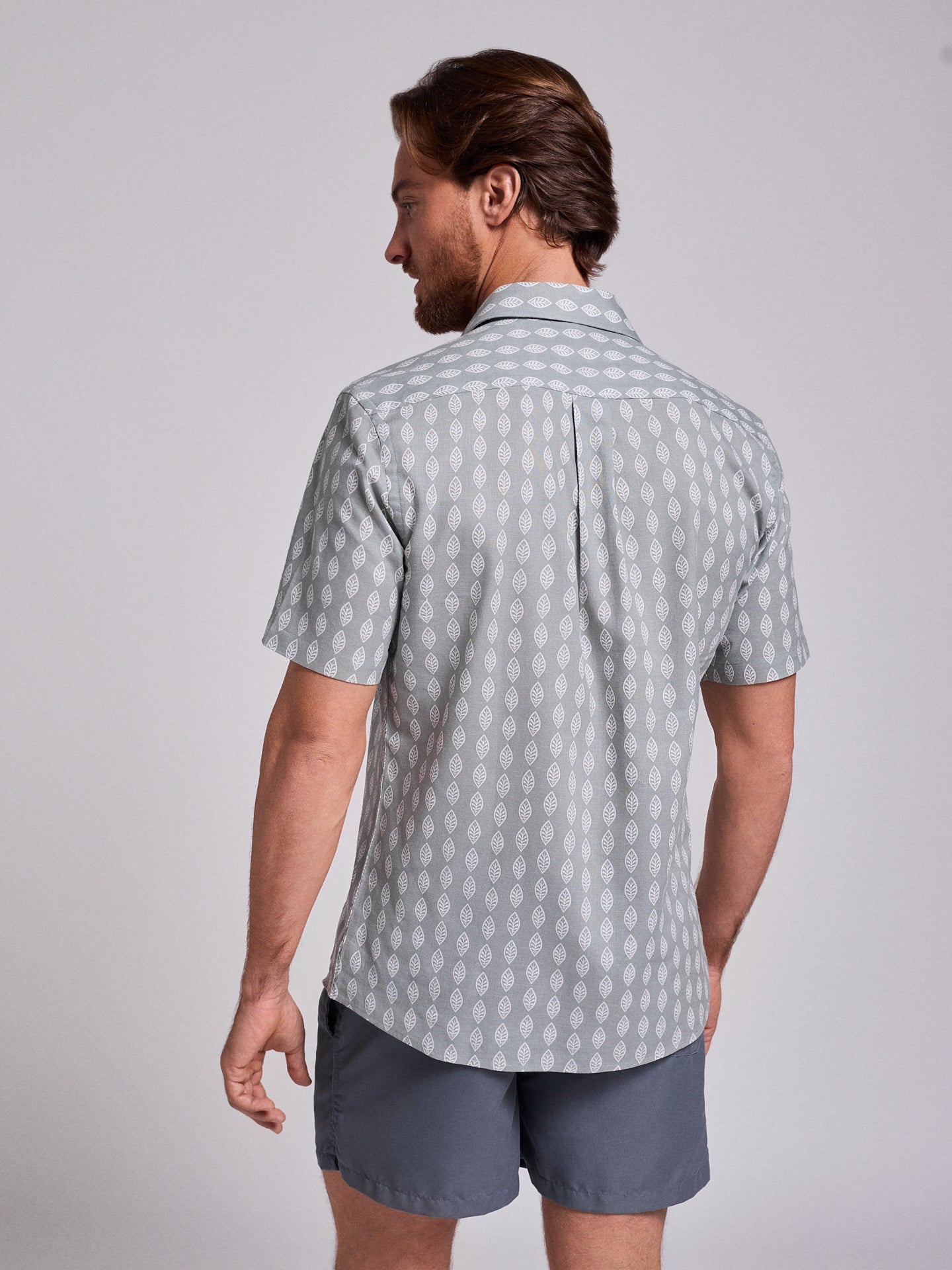 GREEN LINEN SHIRT SHORT SLEEVE REGULAR FIT MR. BLUE