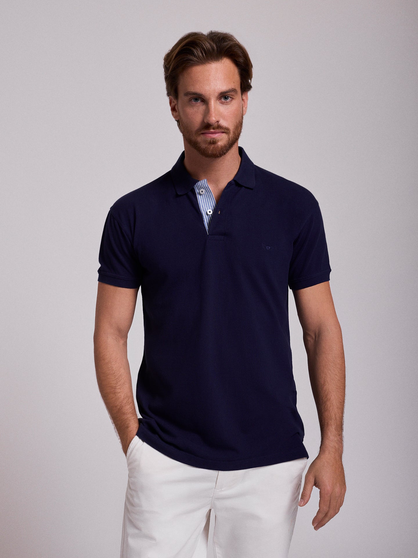 POLO AZUL MANGA CORTA REGULAR FIT MR. AZUL